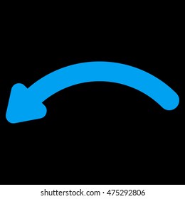 Undo vector icon. Style is stroke flat icon symbol, blue color, black background.