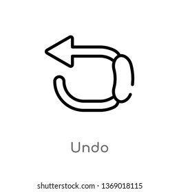 undo vector line icon. Simple element illustration. undo outline icon from geometry concept. Can be used for web and mobile