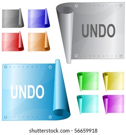 Undo. Vector metal surface.