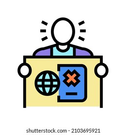 Undocumented Student Color Icon Vector. Undocumented Student Sign. Isolated Symbol Illustration