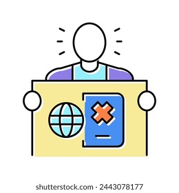 undocumented student color icon vector. undocumented student sign. isolated symbol illustration