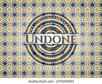 Undone arabesque emblem. arabic decoration.