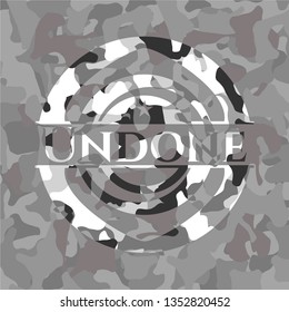 Undone on grey camouflage pattern