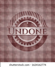 Undone red geometric badge. Seamless.