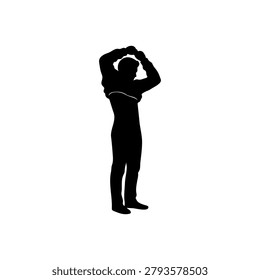 Undress silhouette vector flat design on white background.
