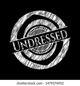 Undressed chalk emblem. Vector Illustration. Detailed.