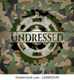Undressed on camouflaged pattern