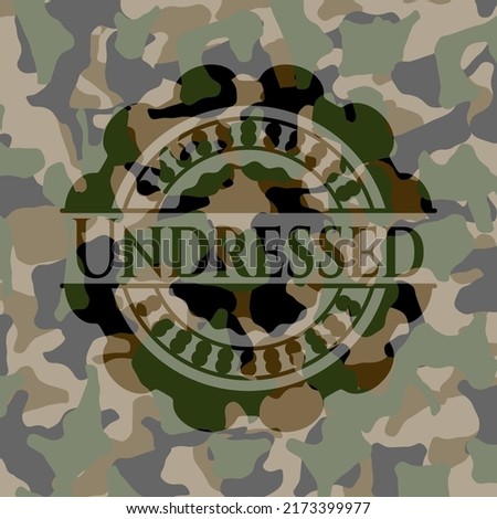 Undressed written on a camo texture. Vector Illustration. Detailed. 