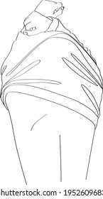 Desvestir al hombre. El torso desnudo de un hombre. Arte lineal.