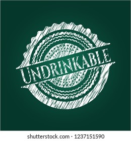 Undrinkable written on a blackboard