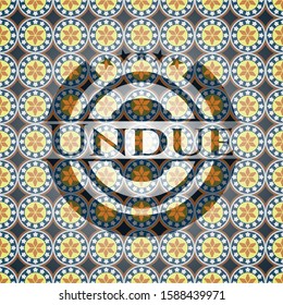 Undue arabesque emblem background. arabic decoration.