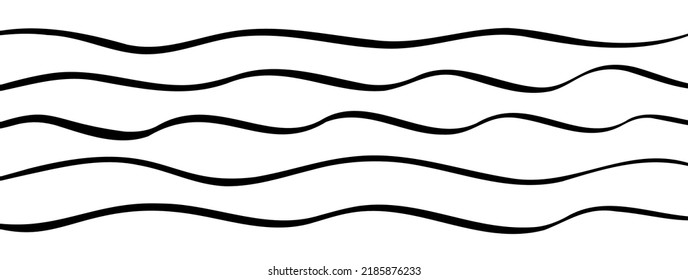 Undulate curve simple line vector background. Squiggly divider, wiggly hand drawn underline, wavy flow, abstract dynamic stroke. Clean water pattern, stream linear illustration, minimal backdrop