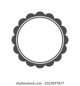 Undulate frame with blank space. Framing graphic design template. Symbol isolated on white background. Vector illustration