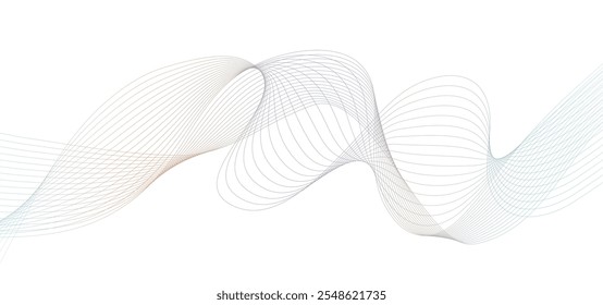 Mehrfarbige Farbverlauf-Linien mit Überblendungseffekt. Twisted Ribbon Hintergrund, Frequenz-Schallwellenlinie , Technologie geometrische Daten Wissenschaft Illustration. 