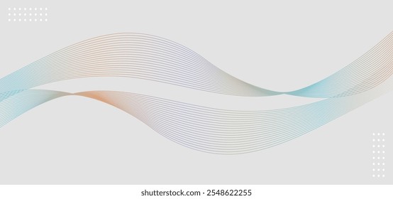 Mehrfarbige Farbverlauf-Linien mit Überblendungseffekt. Twisted Ribbon Hintergrund, Frequenz-Schallwellenlinie , Technologie geometrische Daten Wissenschaft Illustration. Vereinzelter Wellenwirbel auf weißem Hintergrund.