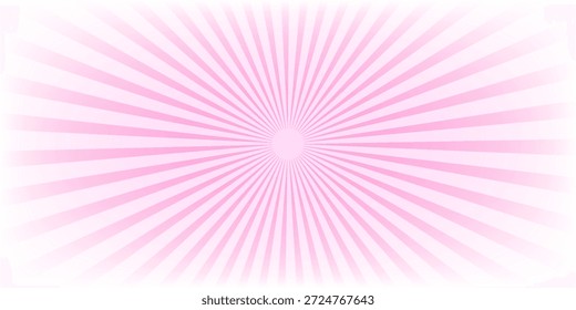 Fondo ondulado de rayas radiales rosadas. Patrón retro y2k de moda. Explosión de sol rosado, explosión o efecto de estilo manga sorpresa. Goma de mascar, textura de caramelo de piruleta. Ilustración vectorial