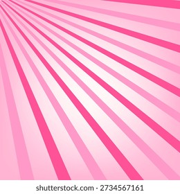 Undulate pink radial stripes background. Strawberry lollipop, candy, yogurt or marshmallow print. Sweet rotating cartoon swirl or whirlpool. Vector illustration