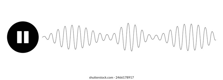 Undulate wave swirl. frequency soundwave; twisted curve lines with blend effect. Technology, data science, geometric border pattern. Isolated on white background. Vector illustration. eps10.