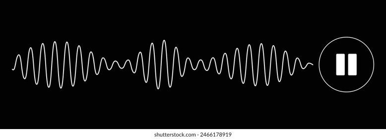 Undulate wave swirl. frequency soundwave; twisted curve lines with blend effect. Technology, data science, geometric border pattern. Isolated on white background. Vector illustration. eps10.