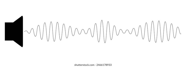 Undulate wave swirl. frequency soundwave; twisted curve lines with blend effect. Technology, data science, geometric border pattern. Isolated on white background. Vector illustration. eps10.
