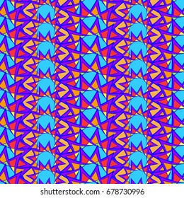Undulated abstract seamless texture with overlapped abstract flowers on orange background.