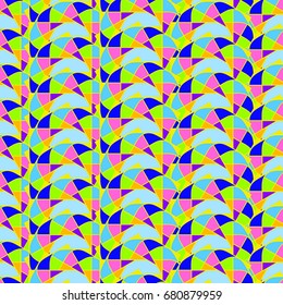 Undulated abstract seamless texture with overlapped abstract flowers. Dominant color is azure
