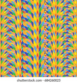 Undulated abstract seamless texture with overlapped abstract flowers. Dominant color is orange.