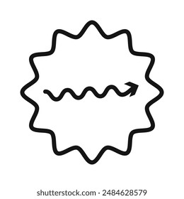 undulating arrow icon Black line art vector