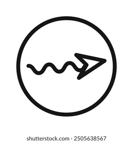 gewellter Pfeil-Symbol Schwarze Linie Kunst Vektor-Logo