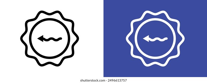 Conjunto de signos de logotipo de icono de flecha ondulada Esquema de Vector
