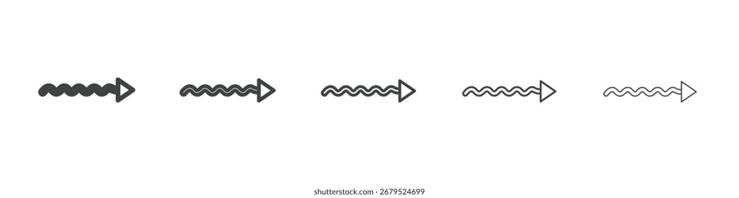 Icono de flecha ondulada Símbolo de colección de ilustración simple