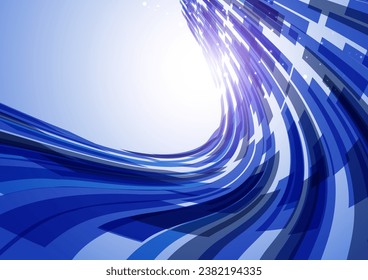 undulating blue abstract wave background
