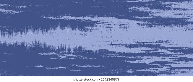 Undulating blue forms mimic sound waves, creating a serene atmosphere that conveys a sense of calm. This digital interpretation invites contemplation