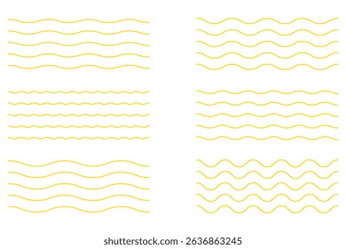 Undulating Motion Vibrant Zigzag Line Vectors for Designs. Trendy Zigzag Line  for Contemporary Art.   Vector zigzag lines and waves, wavy pattern. 