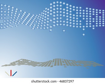 Undulating squares abstract background