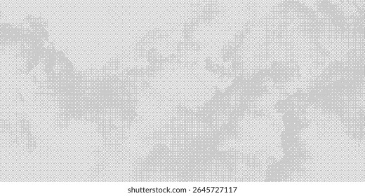 Onda ondulante de partículas pontilhadas formando textura monocromática macia. Gradação suave e fluxo orgânico em efeito de nevoeiro granulado. Ilustração vetorial com fundo em pó abstrato