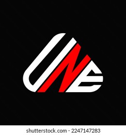 UNE letter logo creative design with vector graphic, UNE simple and modern logo.