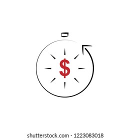 Unearned income 2 colored hand drawn icon. Unearned income colored element illustration. Outline symbol design from finance set