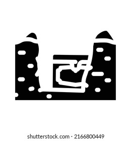 unearthed treasures glyph icon vector. unearthed treasures sign. isolated contour symbol black illustration