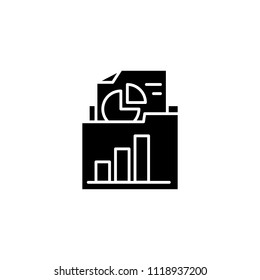Unearthing documentation black icon concept. Unearthing documentation flat  vector symbol, sign, illustration.
