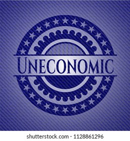 Uneconomic badge with jean texture