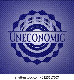 Uneconomic emblem with denim high quality background