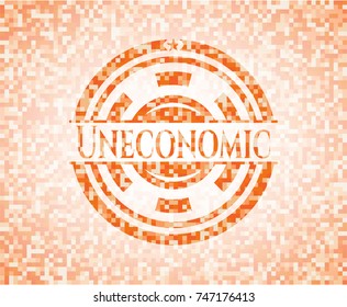 Uneconomic orange mosaic emblem