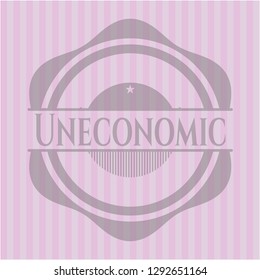 Uneconomic pink emblem. Retro