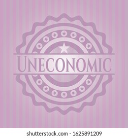 Uneconomic pink emblem. Vector Illustration. Detailed.