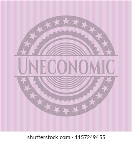 Uneconomic pink emblem. Vintage.