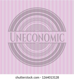 Uneconomic pink emblem. Vintage.
