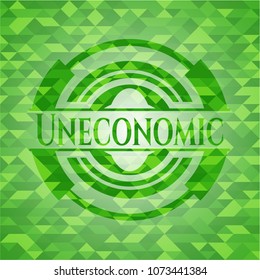 Uneconomic realistic green mosaic emblem