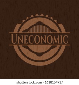 Uneconomic retro style wood emblem. Vector Illustration.