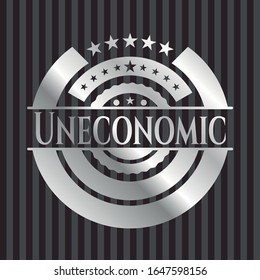 Uneconomic silver shiny badge. Vector Illustration. Mosaic.